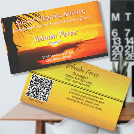 Malecon Sonnenuntergang 2441 QR Code Visitenkarte