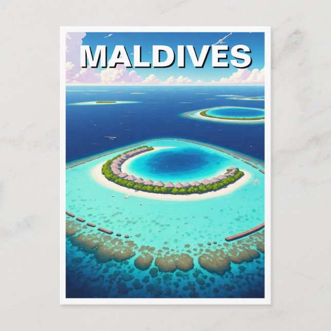Malediven Atolls Indischer Ozean Postkarte (Vorderseite)