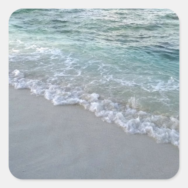 Malediven der Sandschicht im Meer Quadratischer Aufkleber (Vorderseite)