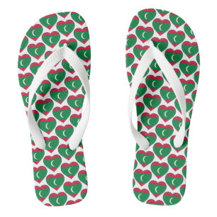 Malediven Flag Farben Herz Muster pattern Patrioti Flip Flops