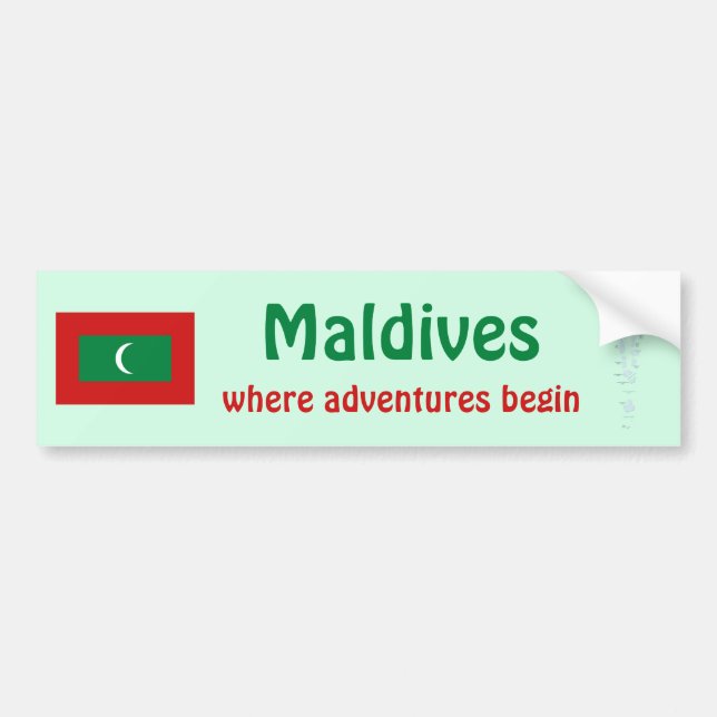 Malediven Flag + Karte Autoaufkleber (Vorne)