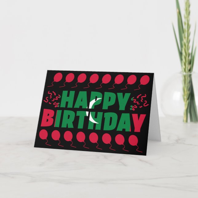 Malediven Flag Patriotic Geburtstag Karte (Vorderseite)