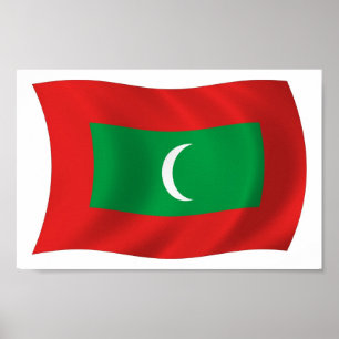 Malediven Flag Poster Print