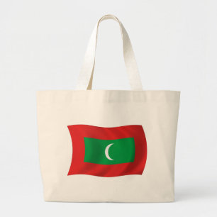 Malediven Flag Tote Tag Jumbo Stoffbeutel