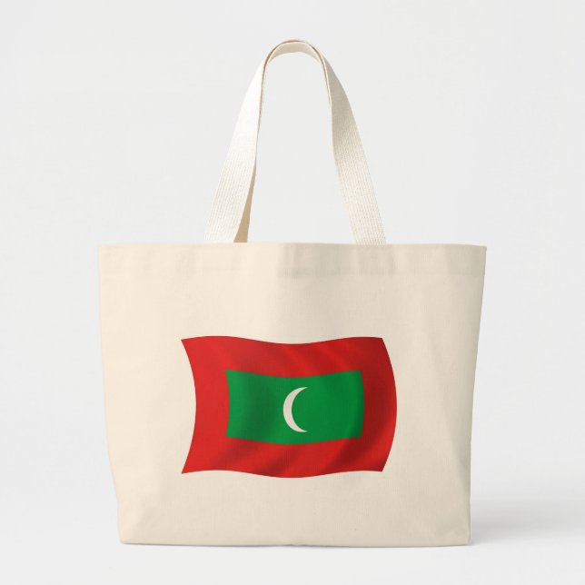 Malediven Flag Tote Tag Jumbo Stoffbeutel (Vorne)