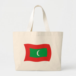 Malediven Flag Tote Tag Jumbo Stoffbeutel