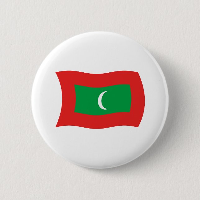 Malediven-Flagge-Button Button (Vorderseite)