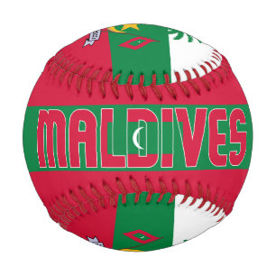 Malediven-Flagge und Wappen Patriotisch Baseball