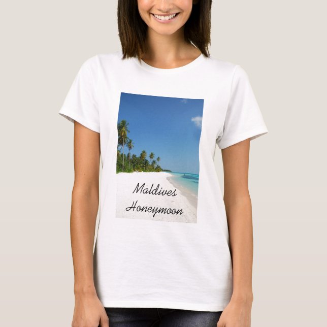 Malediven-Flitterwochen T-Shirt (Vorderseite)