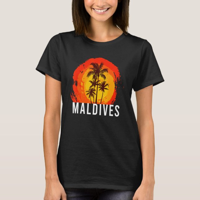 Malediven I Palms I Maldives Diver Vacationer Tour T-Shirt (Vorderseite)