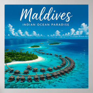 🧲 Malediven-Insel-Resort Reise-Souvenir 🌊 Poster