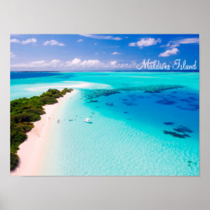 Malediven Insel romantischen Urlaub mit Schaufenst Poster