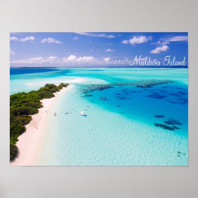 Malediven Insel romantischen Urlaub mit Schaufenst Poster (Vorne)