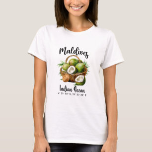Malediven Kokosnuss Indischer Ozean Tropeninsel Gp T-Shirt