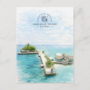Malediven Makunudu Island Resort   Elegant Postkarte