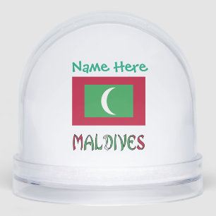 Malediven Malediven Flag Grün Personalisiert Schneekugeln