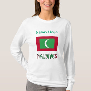 Malediven Malediven Flag Grüne Persönlichkeit T-Shirt