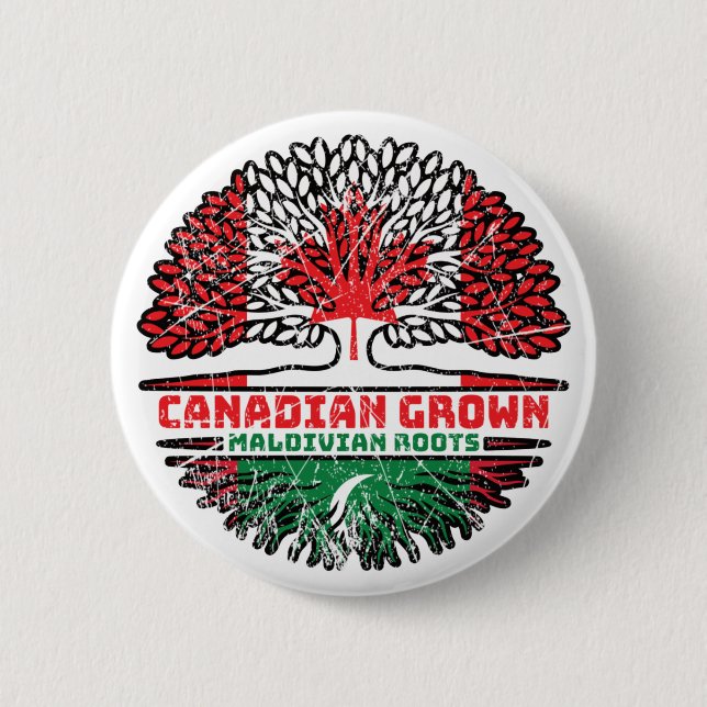 Malediven Malediven Kanadische Baumfahne Button (Vorderseite)