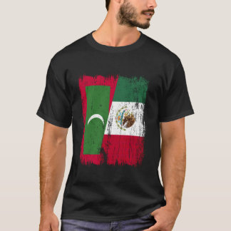 Malediven Mexiko Halbe Flagge Maledivisch Mexikani T-Shirt