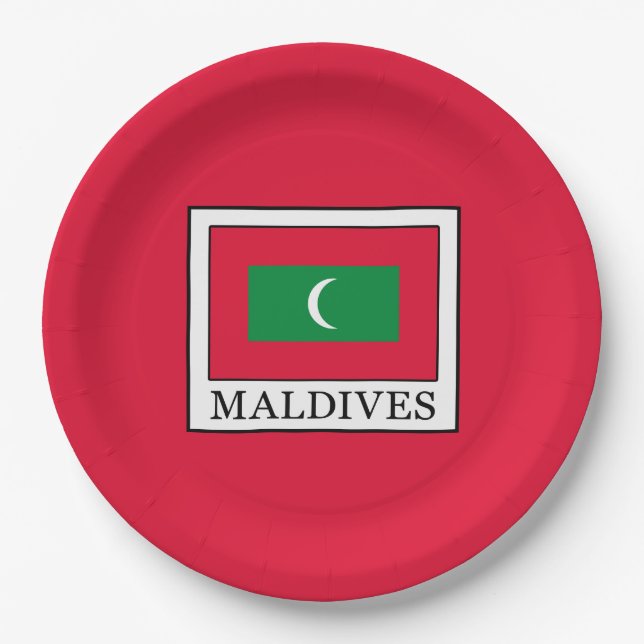 Malediven Pappteller (Vorderseite)