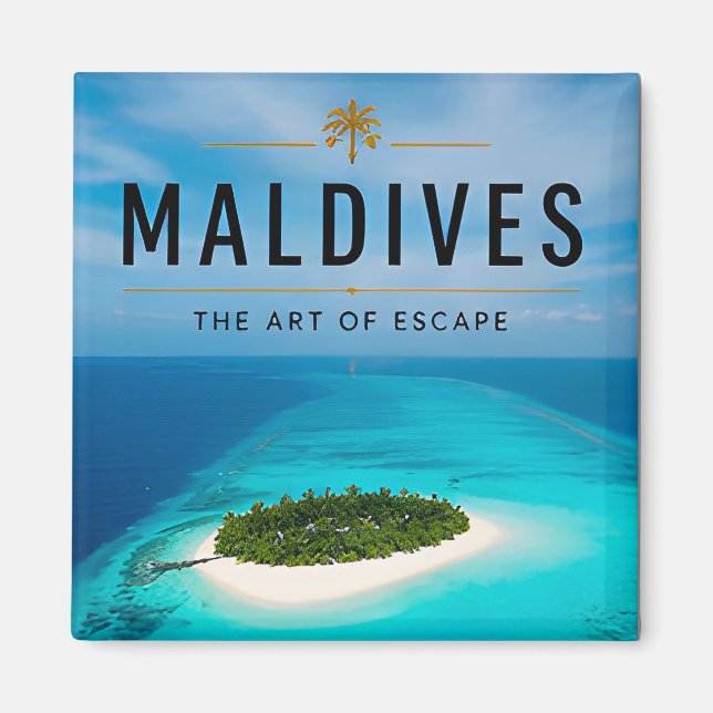 🏖️ Malediven Privatinsel Flucht Luxus Häuser 🌊 Magnet (Vorne)