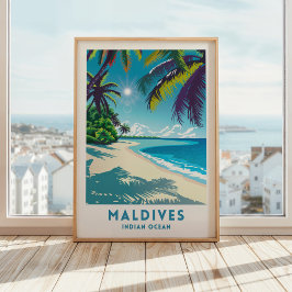 Malediven Reisen Print Poster Indian Ocean Wall Ku