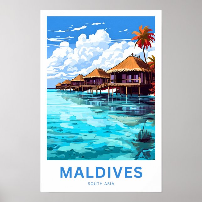 Malediven South Asia Travel Print Poster (Vorne)