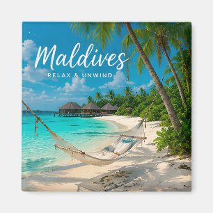 🧲 Malediven-Strand-Hängematten-Urlaubs-Andenken � Magnet