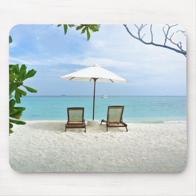 Malediven-Strand Mousepad (Vorne)