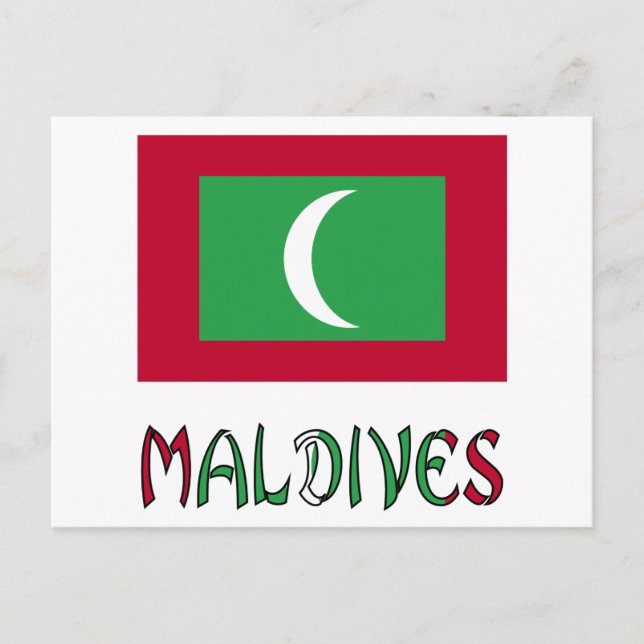 Malediven und maledivische Flagge Postkarte (Vorderseite)