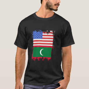 Malediven USA Amerika Herz Maledivische Wurzeln Ma T-Shirt