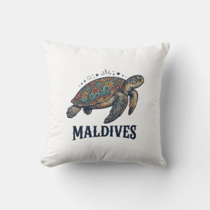 Malediven Vintage Meeresschildkröte Reise-Shirt De Kissen