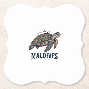Malediven Vintage Meeresschildkröte Reise-Shirt De Untersetzer