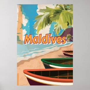 Malediven Vintage-Reiseposter Poster