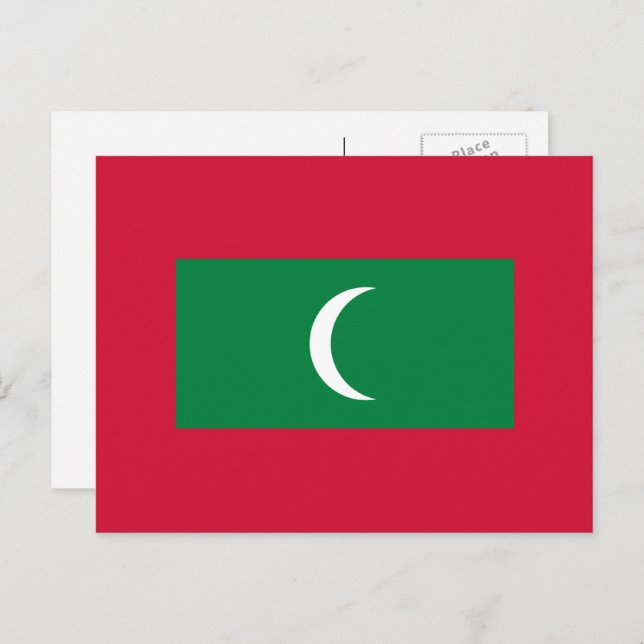 Maledivische Flagge, Flagge Postkarte (Vorne/Hinten)