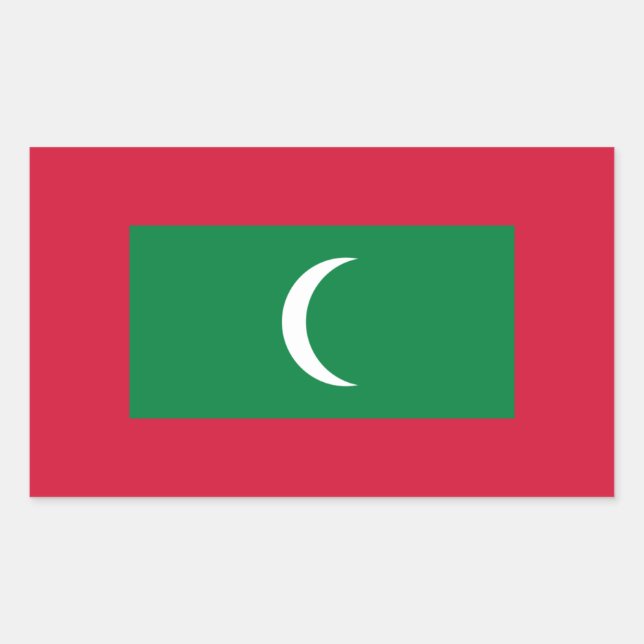Maledivische Flagge, Flagge Rechteckiger Aufkleber (Vorderseite)