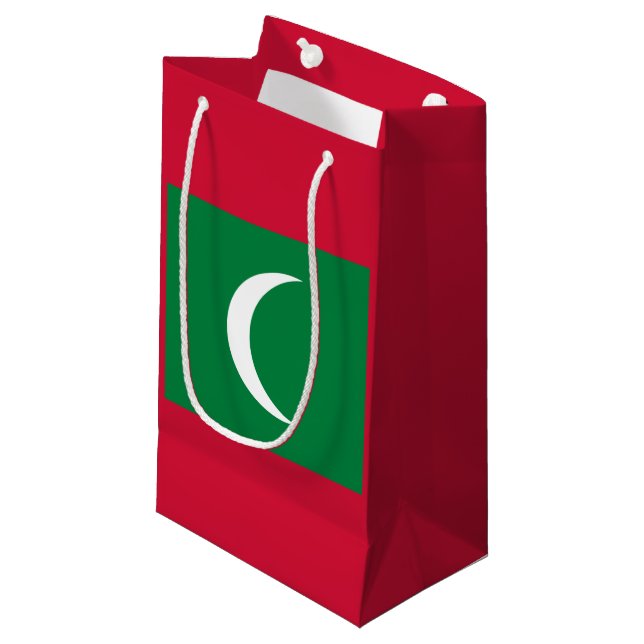 maledivische Flagge Kleine Geschenktüte (Vorderseite Schrägansicht)