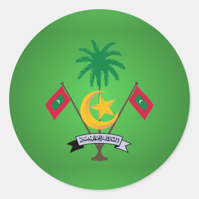 Maledivisches Wappen Runder Aufkleber (Vorderseite)