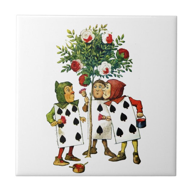 Malen der Rosen der Königin in der Alicen im Fliese (Vorderseite)