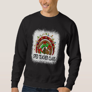 Malen Leopard Regenbogen SPED Lehrerin Claus Sweatshirt