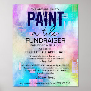 Malen Sie ein Fliesen-Fundraiser PTA PTO Poster