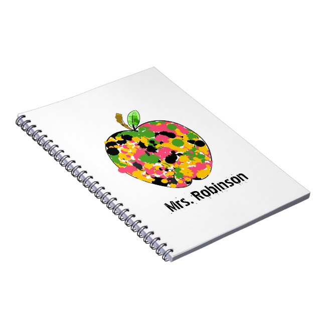 Malen Sie gewundenes Notizbuch Spritzer-Apples für Notizblock (Rechte Seite)