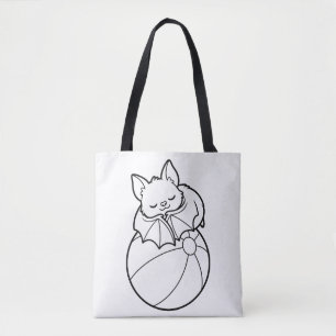 Malen Sie Ihren eigenen süßen Fledermaus-Strandbal Tasche