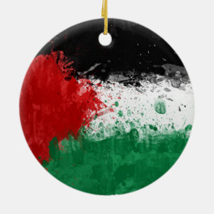 Malen Sie Kunst-Schmutz-Palästina-Flagge Keramik Ornament