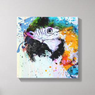 Malen Sie Leinwand-Druck des Spritzen-Papageien-  Leinwanddruck