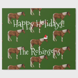 Malen Sie Pferde u. rotes Geschenkpapier