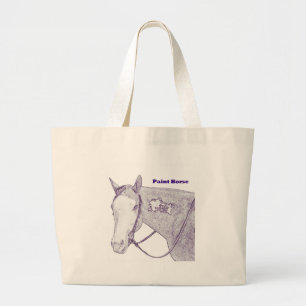 Malen Sie PferdeTaschen-Tasche Jumbo Stoffbeutel