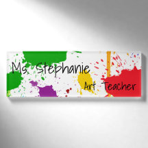 Malen Sie Splats Kunst-Namensschild