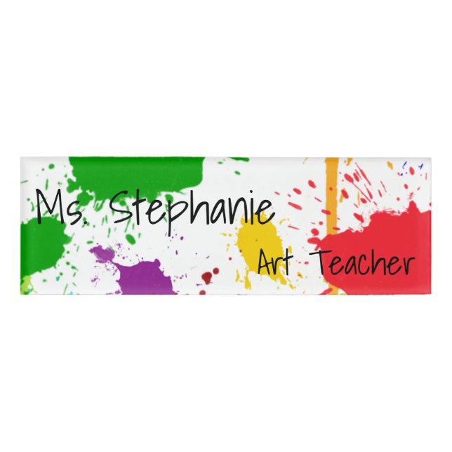 Malen Sie Splats Kunst-Namensschild Namenschild (Vorderseite)