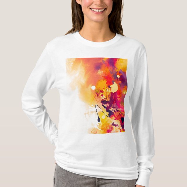 Malen Sie Spritzen-Farben-Spritzer-Entwurf bunt T-Shirt (Vorderseite)